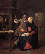 Self-Portrait with his Wife Isabella de Wolff in an Inn, Gabriel Metsu